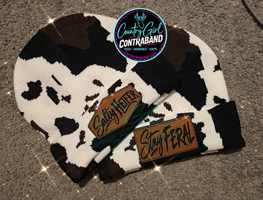 Cow Print Beanie